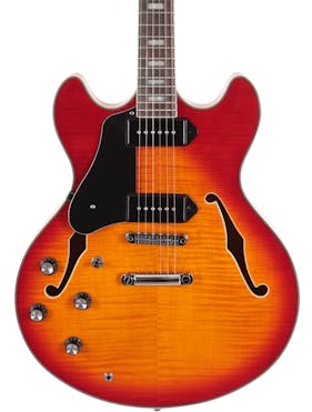 Sire Larry Carlton H7V Left-Handed Semi-Hollow Electric Guitar in Cherry Sunburst