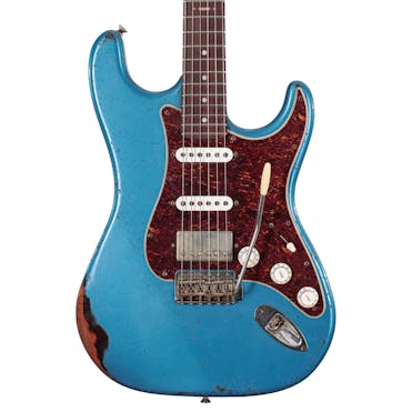 Hansen Guitars S-Style HSS Electric Guitar in Light Blue over Sunburst