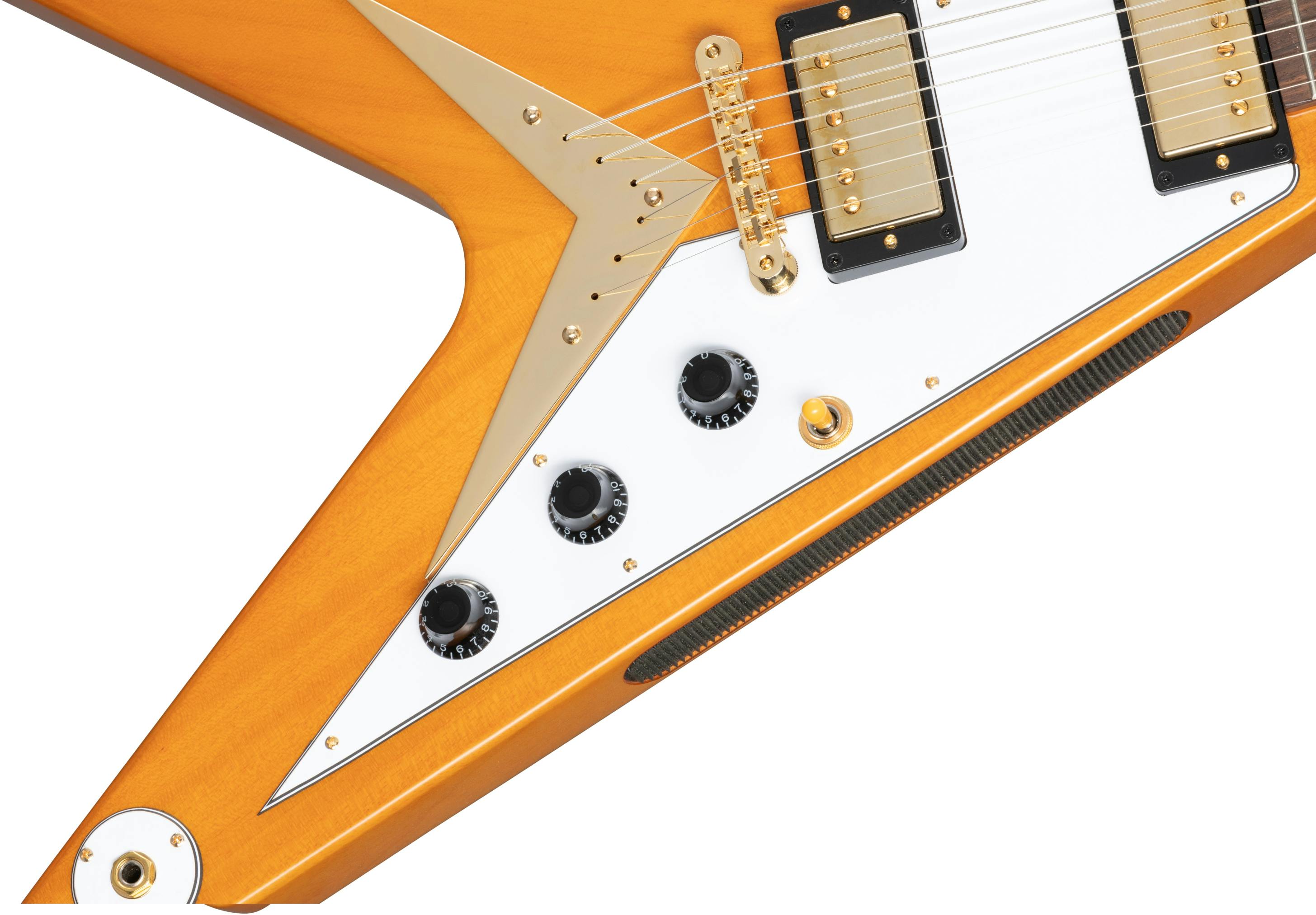 Epiphone 1958 Korina Flying V Electric Guitar In Aged Natural With White Pickguard Andertons 7066