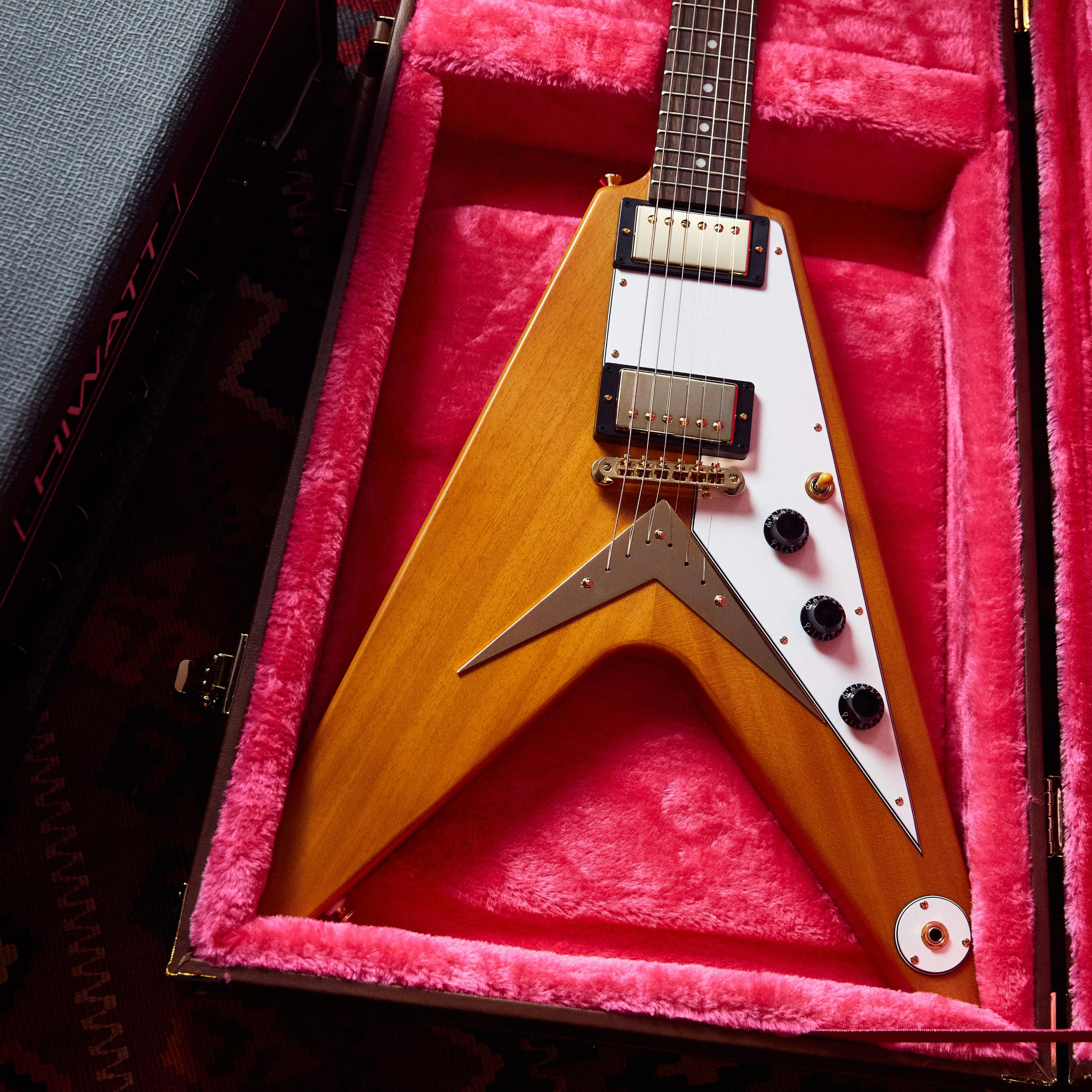 Epiphone 1958 Korina Flying V Electric Guitar in Aged Natural with