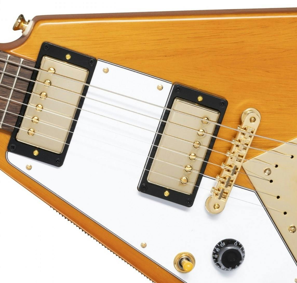 Epiphone 1958 Left Handed Flying V Electric Guitar in Natural ...