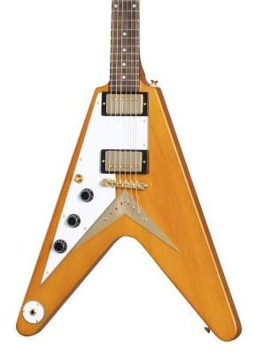 Epiphone 1958 Left Handed Flying V Electric Guitar in Natural ...