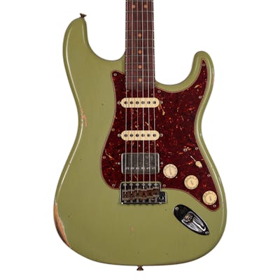 Fender Custom Shop '63 Strat Relic Electric Guitar in Aged Sweet Pea Green