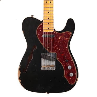 Fender Custom Shop Thinline Telecaster Electric Guitar Aged Relic Black Pearl Josefina HW Pickups