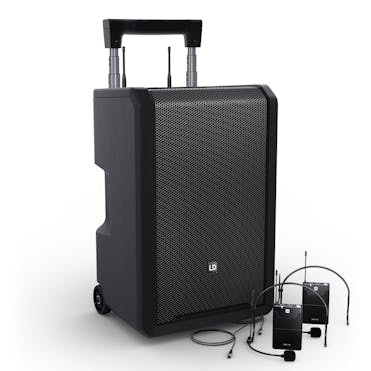 LD Systems ANNY 10 - Portable Battery Powered Bluetooth PA System with Dual Headset Wireless Mics - Ch. 70