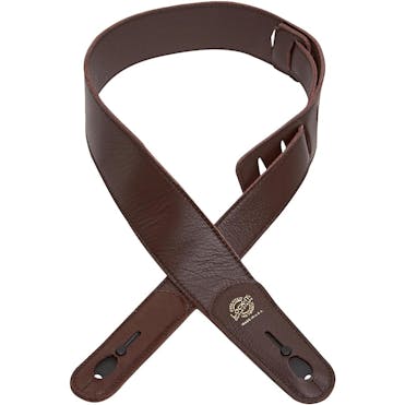 Lock-it Straps Leather Guitar Strap with Locking Leather Ends in Brown