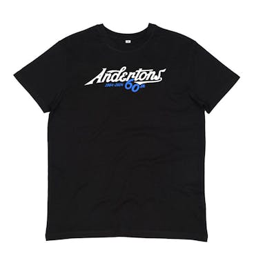 Andertons 60th Anniversary Two Colour Logo T Shirt in Black