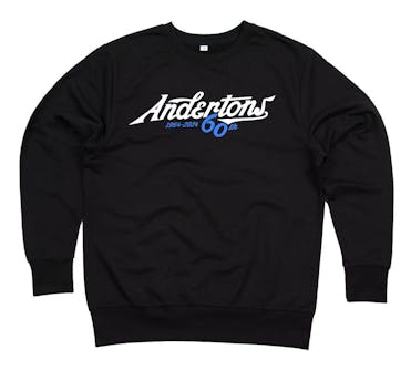 Andertons 60th Anniversary Two Colour Logo Sweatshirt in Black