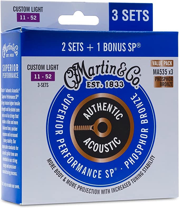 Martin Strings SP Flexible Core Phosphor Bronze 3 Pack Custom