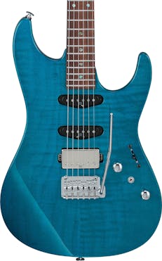 Ibanez MMN1-TAB Martin Miller Signature Electric Guitar in Transparent Aqua Blue