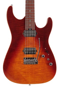 Soloking MS-1 Custom Electric Guitar with Flame Maple Top in Fire Wakesurf
