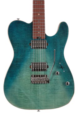 Soloking MT-1 Custom Flame Maple Top Electric Guitar in Blue Wakesurf