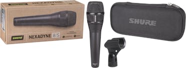 Shure Nexadyne Supercardioid Vocal Microphone including mic clip & protective case, Black