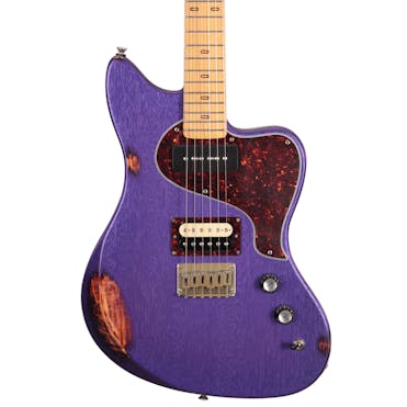 PJD St John Standard Electric Guitar in Purple over Three Tone Sunburst