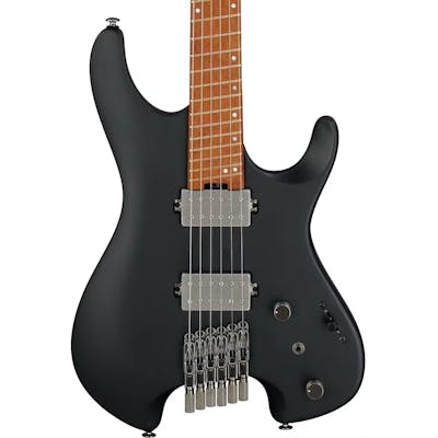 Ibanez QX52-BKF Q Series Headless Electric Guitar HH in Black Flat with Slanted Frets