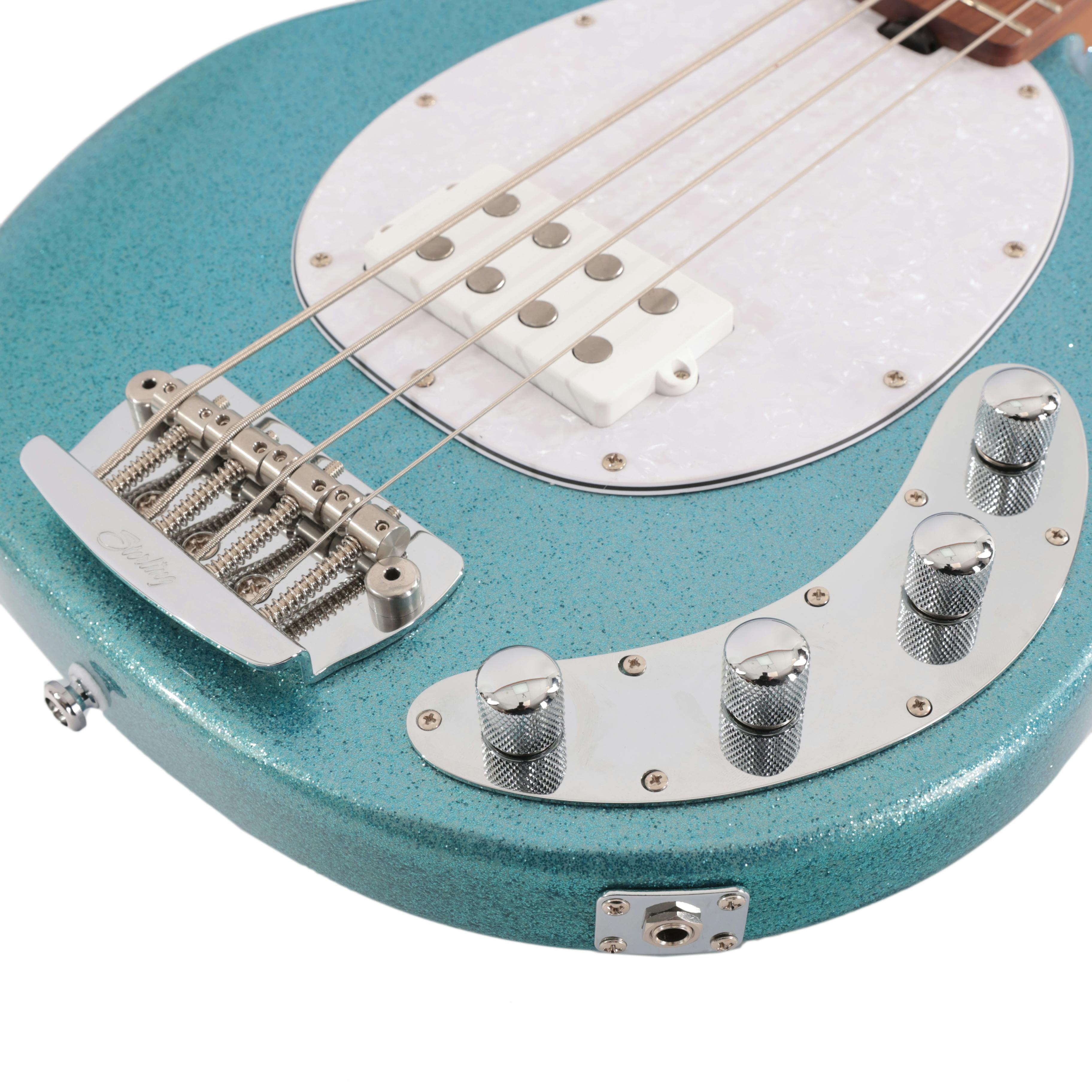 Sterling by Music Man RAY34 in Blue Sparkle - Andertons Music Co.