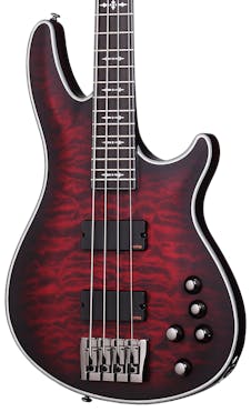 Schecter Hellraiser Extreme-4 Bass Guitar in Crimson Red Burst Satin