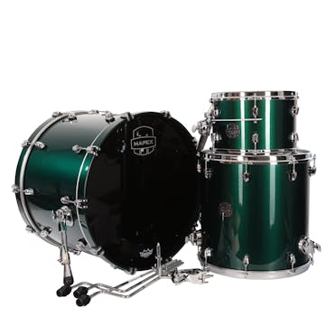 Mapex Saturn Evolution Shell Pack 22x16, 16x16, 12x8 in Brunswick Green with Chrome Fittings and TH800