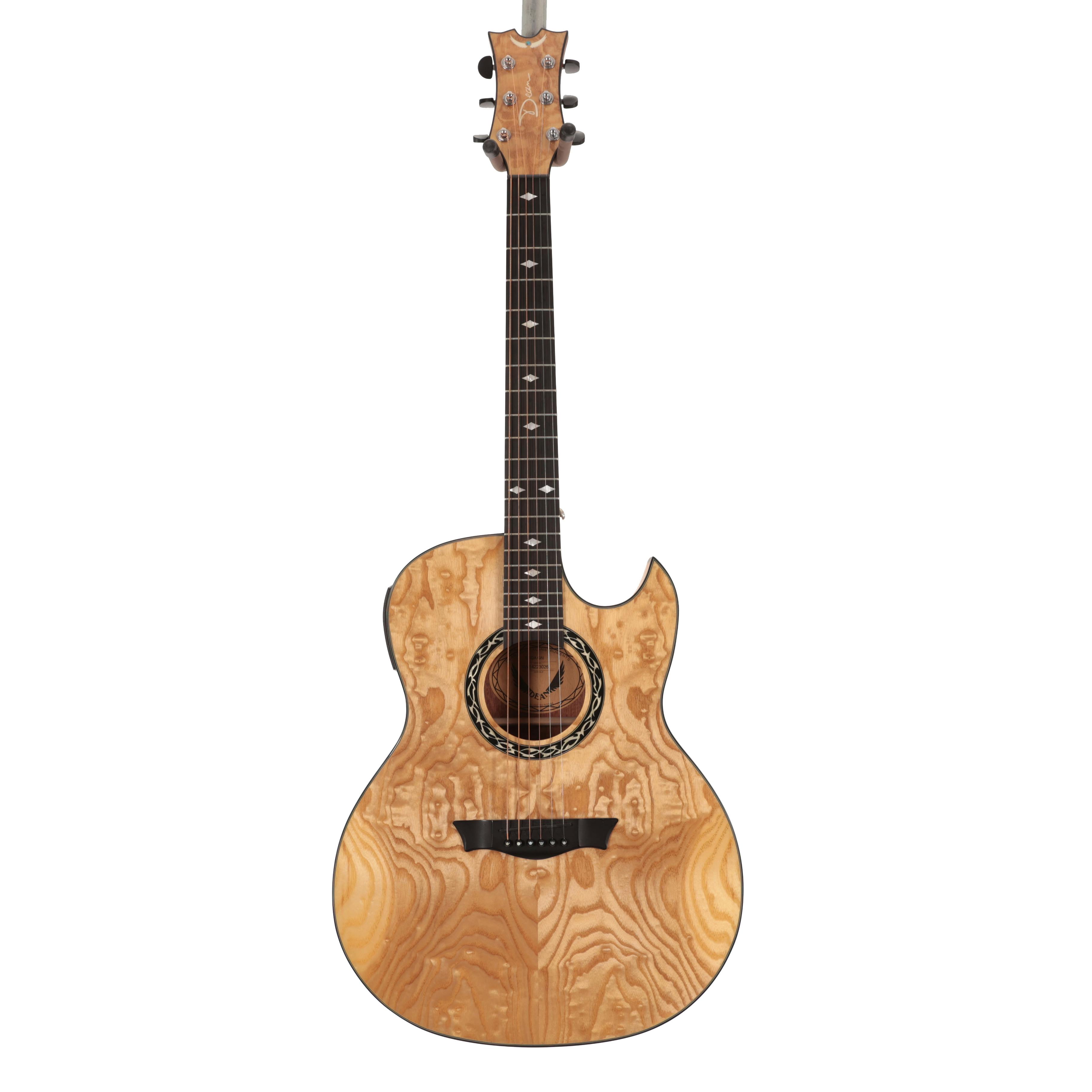 Used Dean Exhibition Quilt Ash Acoustic Electric Guitar 2 Color Sunburst