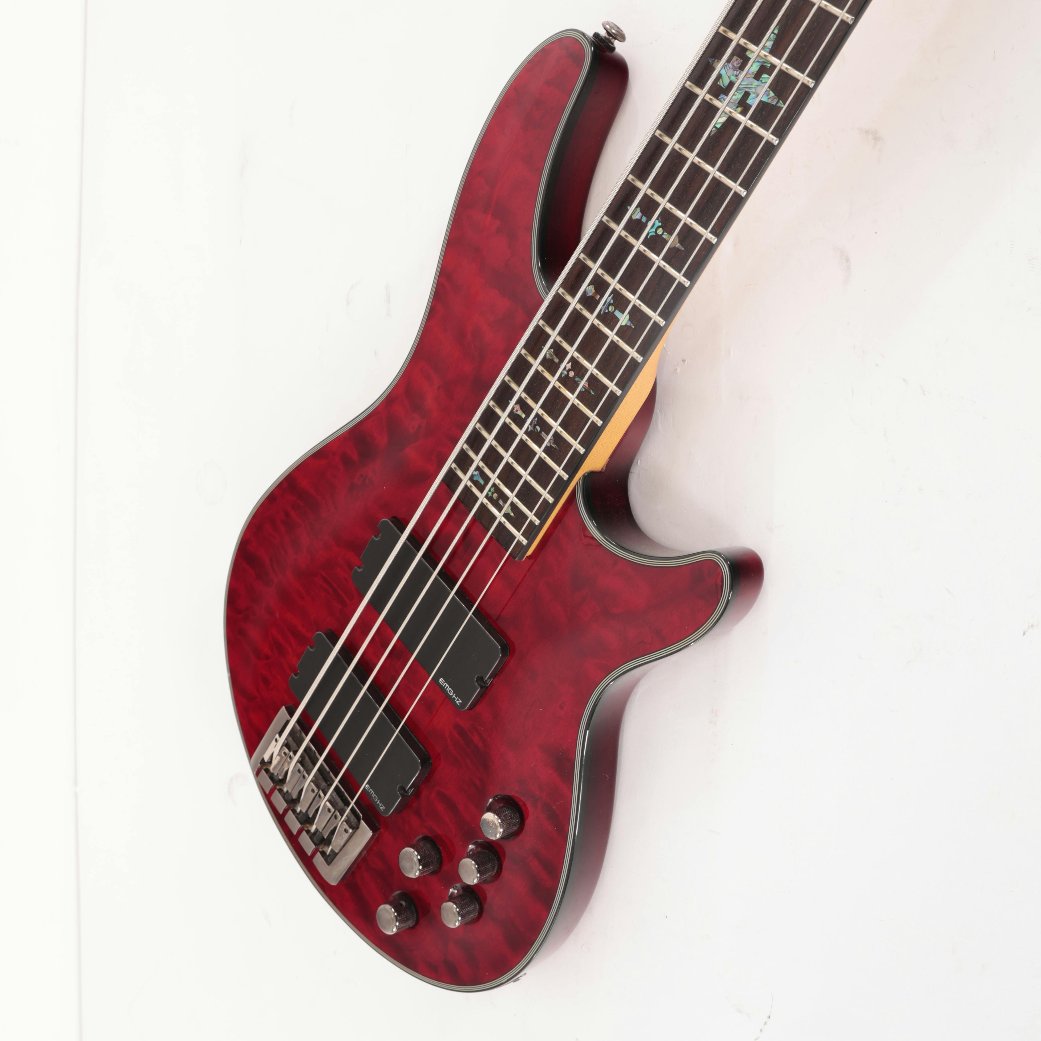 Second Hand Schecter Diamond Series 5 String Bass in Cherry 