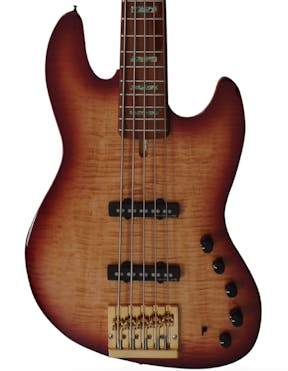 Sire Marcus Miller V10dx Swamp Ash 5-String Fretless Bass Guitar in Tobacco Sunburst