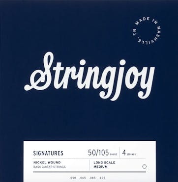 Stringjoy Long Scale (50-105) 4 String Nickel Wound Bass Guitar Strings