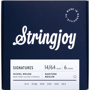 Stringjoy Signatures Baritone Balanced Medium Gauge 14-64 Nickel Wound Electric Guitar Strings