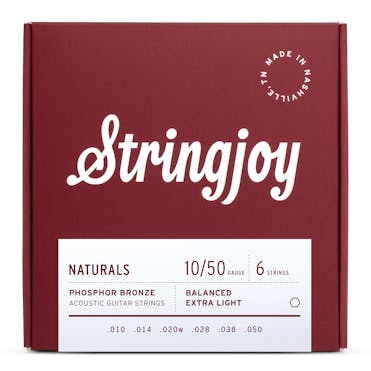Stringjoy Extra Light 10-50 Phosphor Bronze Acoustic Guitar Strings
