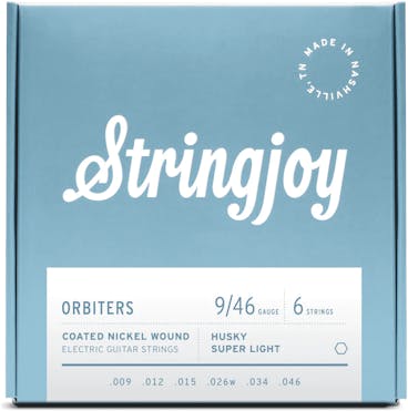 Stringjoy Orbiters Husky Super Light Gauge 9-46 Coated Nickel Wound Electric Guitar Strings