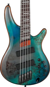 Ibanez SRMS805-TSR 5-String Multi-Scale Bass Guitar in Tropical Seafloor