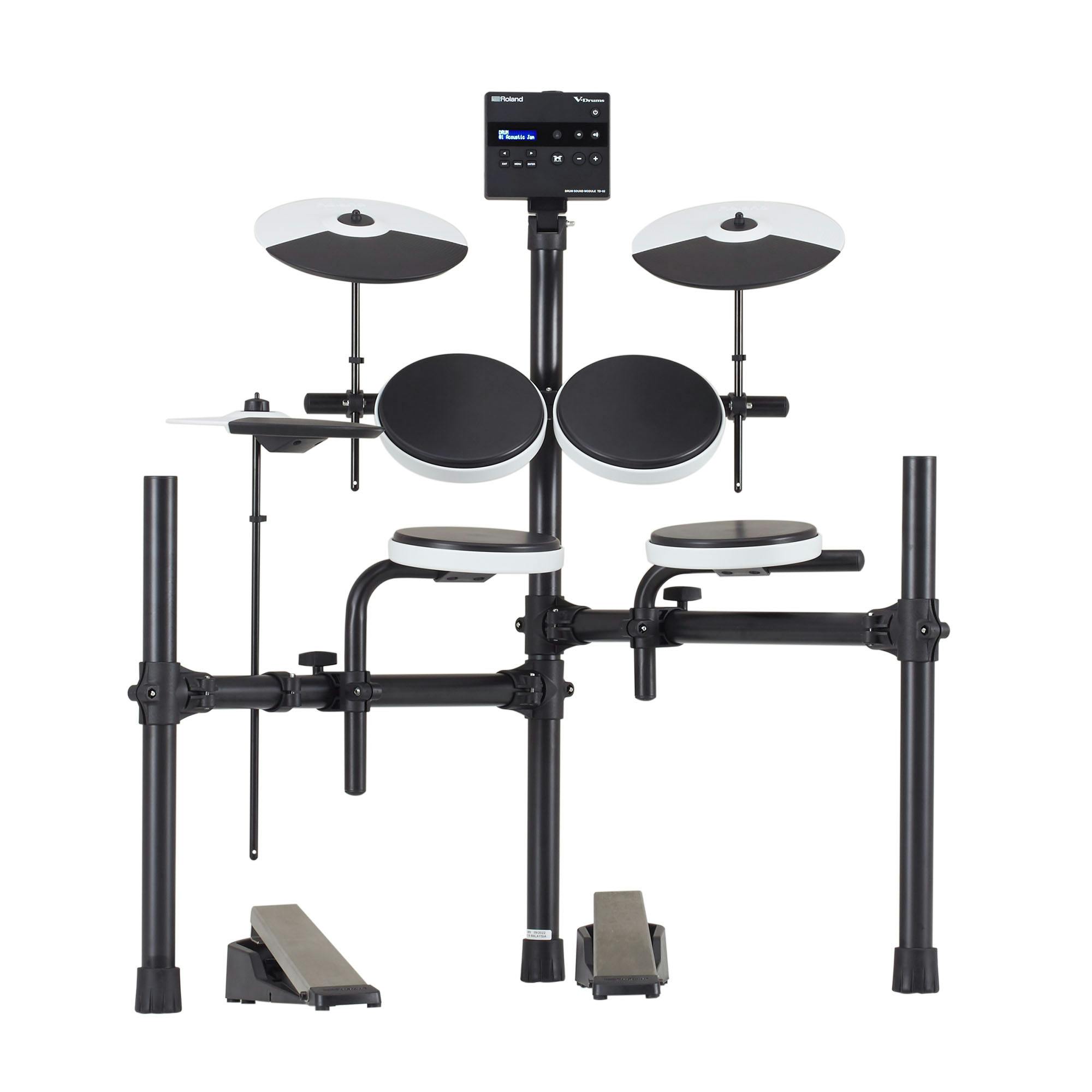 Roland TD02K V-Drum Electronic Kit, Three Sided Rack with Rubber Pads and  8
