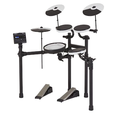 Roland TD02KV V-Drum Electronic Kit, Four Side Rack with 3x Rubber Tom Pads and Mesh Snare with 8" Cymbals