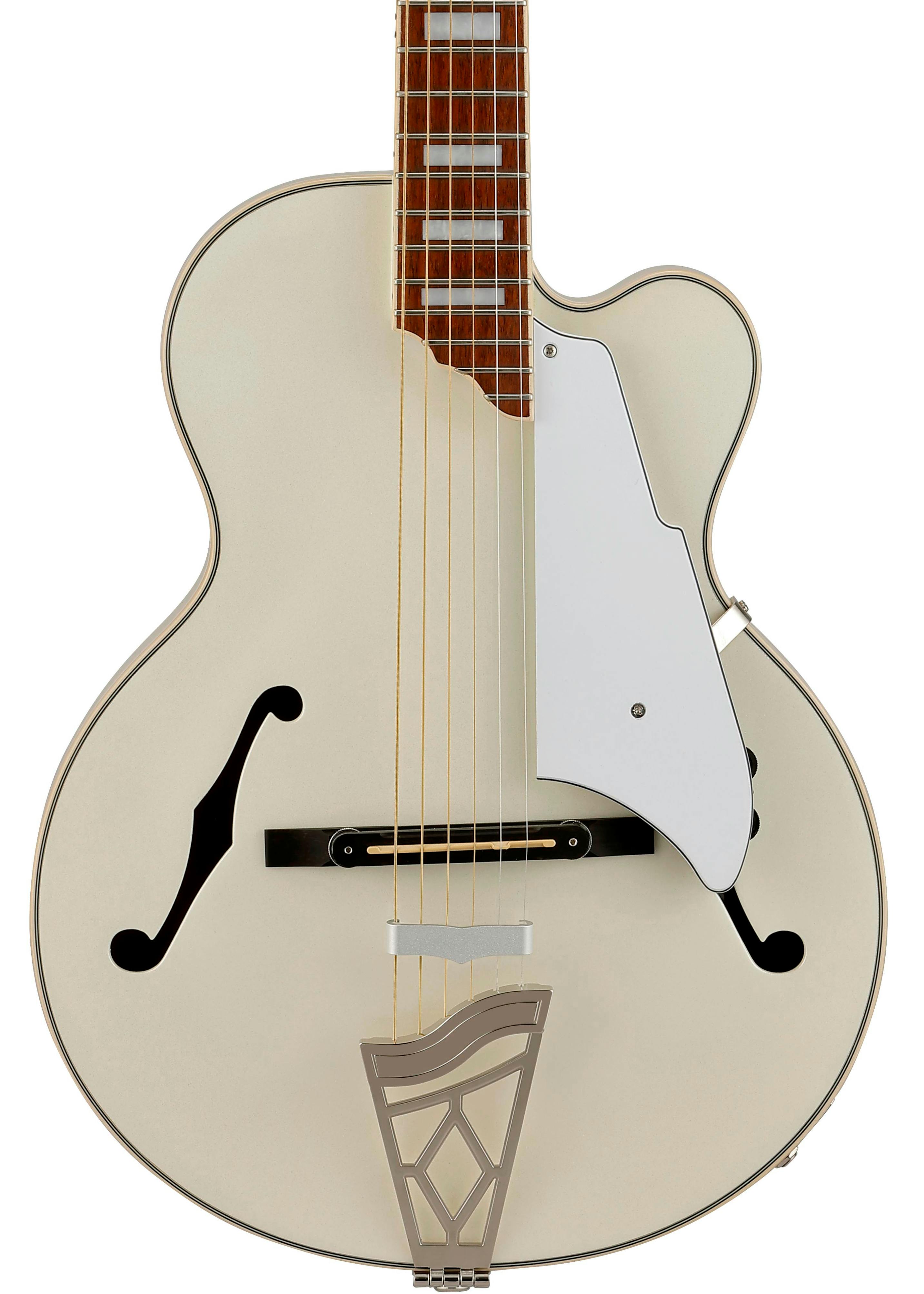 Vox Giulietta VGA-5TPS Electro Acoustic Archtop Guitar in Pearl White