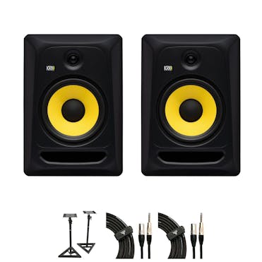 KRK Classic 8 Studio Monitor Bundle With Stands