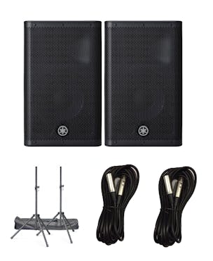 Yamaha DXR10 MKII PA Speakers x2, Stands and Cable Bundle