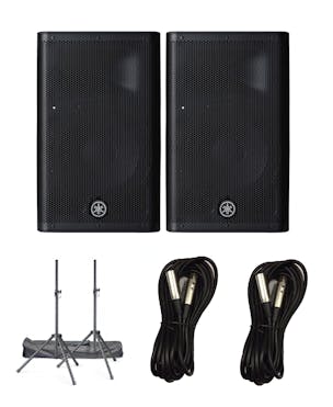Yamaha DXR8 MKII PA Speakers x2, Stands and Cable Bundle