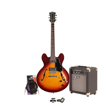 EastCoast G35 Vintage Sunburst Electric Guitar Starter Pack 10W Amp & Accessories