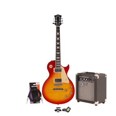 EastCoast L1 Cherry Electric Guitar Starter Pack with 10W Amp & Accessories