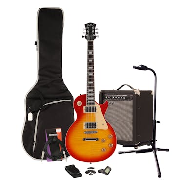 EastCoast L1 Heritage Cherry Electric Guitar Starter Pack with 35W Amp & Accessories