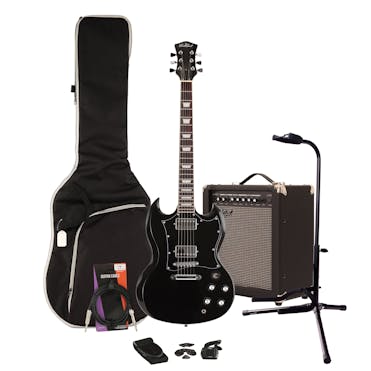 Eastcoast GS1 Black Electric Guitar Starter Pack with 35W Amp & Accessories