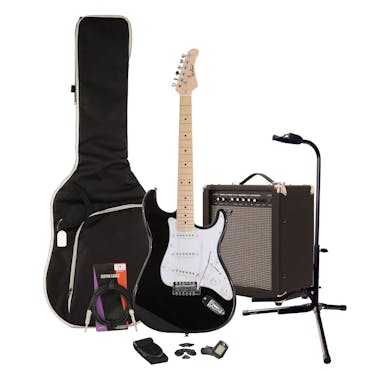 EastCoast ST1 Black Electric Guitar Starter Pack with 35W Amp & Accessories