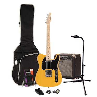 EastCoast T1 Butterscotch Electric Guitar Starter Pack with 15W Amp & Accessories