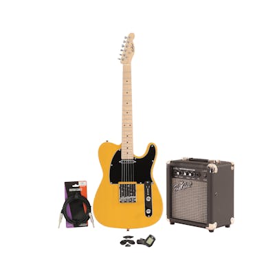 EastCoast T1 Butterscotch Electric Guitar Starter Pack with 10W Amp & Accessories