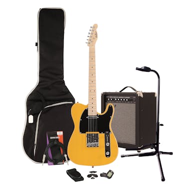 EastCoast T1 Butterscotch Electric Guitar Starter Pack with 35W Amp & Accessories