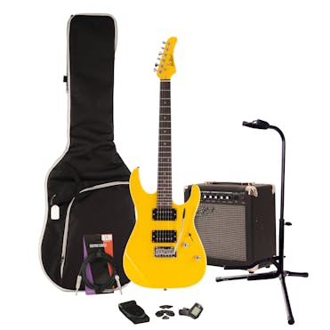EastCoast HM1 Yellow Electric Guitar Starter Pack 15W Amp & Accessories