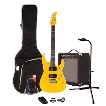 EastCoast HM1 Yellow Electric Guitar Starter Pack 35W Amp & Accessories