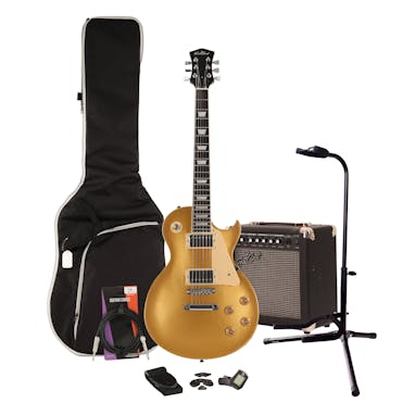 EastCoast L1 Goldtop Electric Guitar Starter Pack with 15W Amp & Accessories
