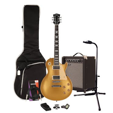EastCoast L1 Goldtop Electric Guitar Starter Pack with 35W Amp & Accessories