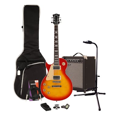 EastCoast L1 Heritage Cherry Left Handed Electric Guitar Starter Pack with 35W Amp & Accessories