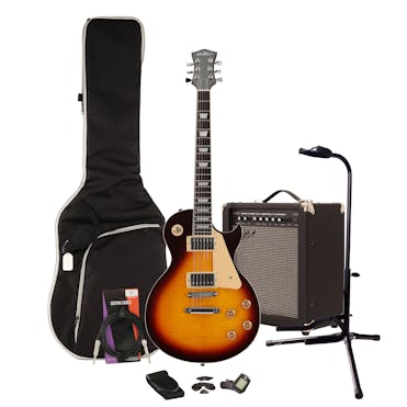 EastCoast L1 Vintage Sunburst Electric Guitar Starter Pack with 35W Amp & Accessories